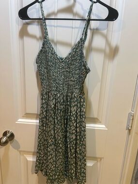 Angie Teal and White Midi Dress